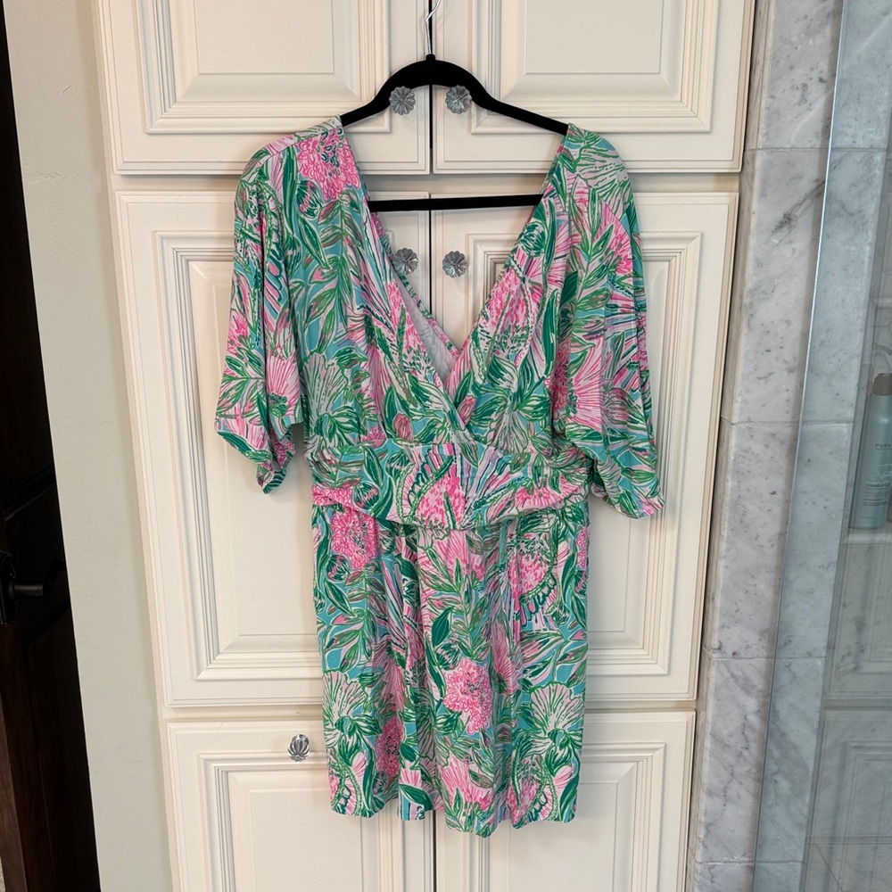 Lilly Pulitzer Green and Pink Floral Dress